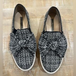 Karl Lagerfield slip on houndstooth bow knit twill slip on shoes sneakers
